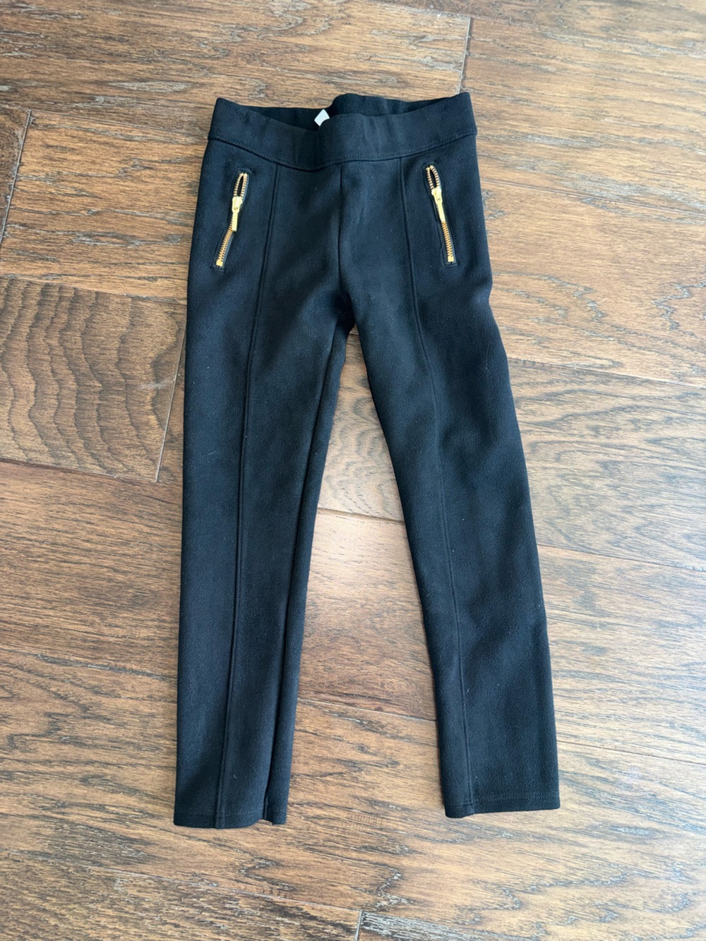 Janie and Jack Black Leggings with Gold Zipper Detail